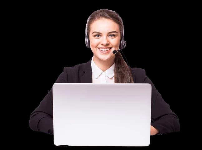 Support agent assisting users with FAQs